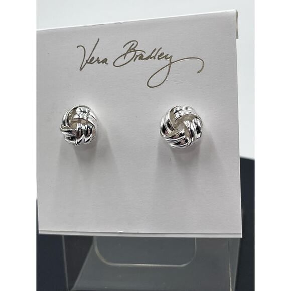 Vera Bradley Silver Tone Love Knot Studs New with Tags - Picture 4 of 8
